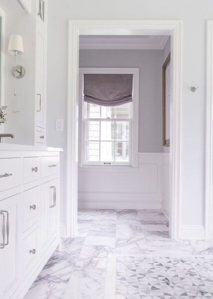 Bath room vanity and purple floor tile Bath room vanity and purple floor tile