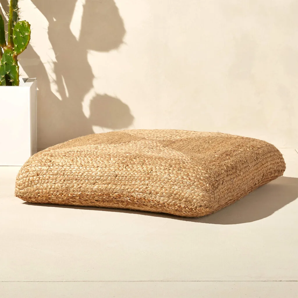 jute floor cushion | Reflections Interior Design