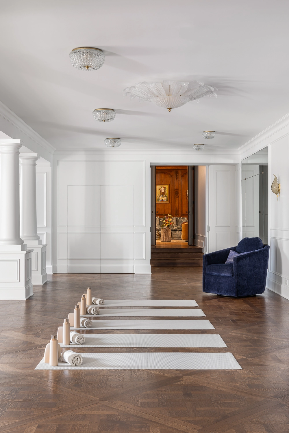 Luxury Home Gym with traditional millwork